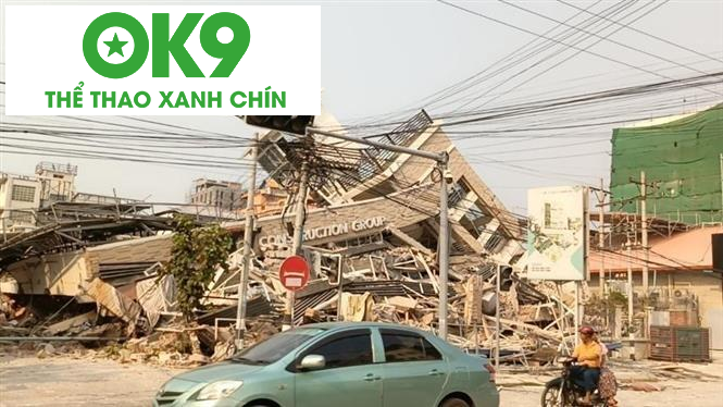 Tòa nhà bị phá hủy do động đất tại Mandalay, Myanmar ngày 28/3/2025 Tòa nhà bị phá hủy do động đất tại Mandalay, Myanmar ngày 28/3/2025